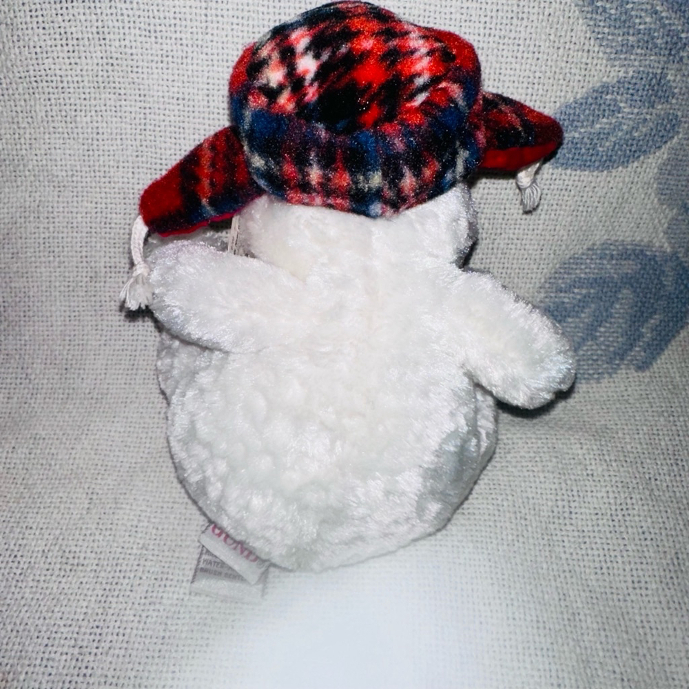 NOS Gund Yuri Teddy Bear Plush Red Plaid Earflap Cap 7 Inch - Picture 4 of 6